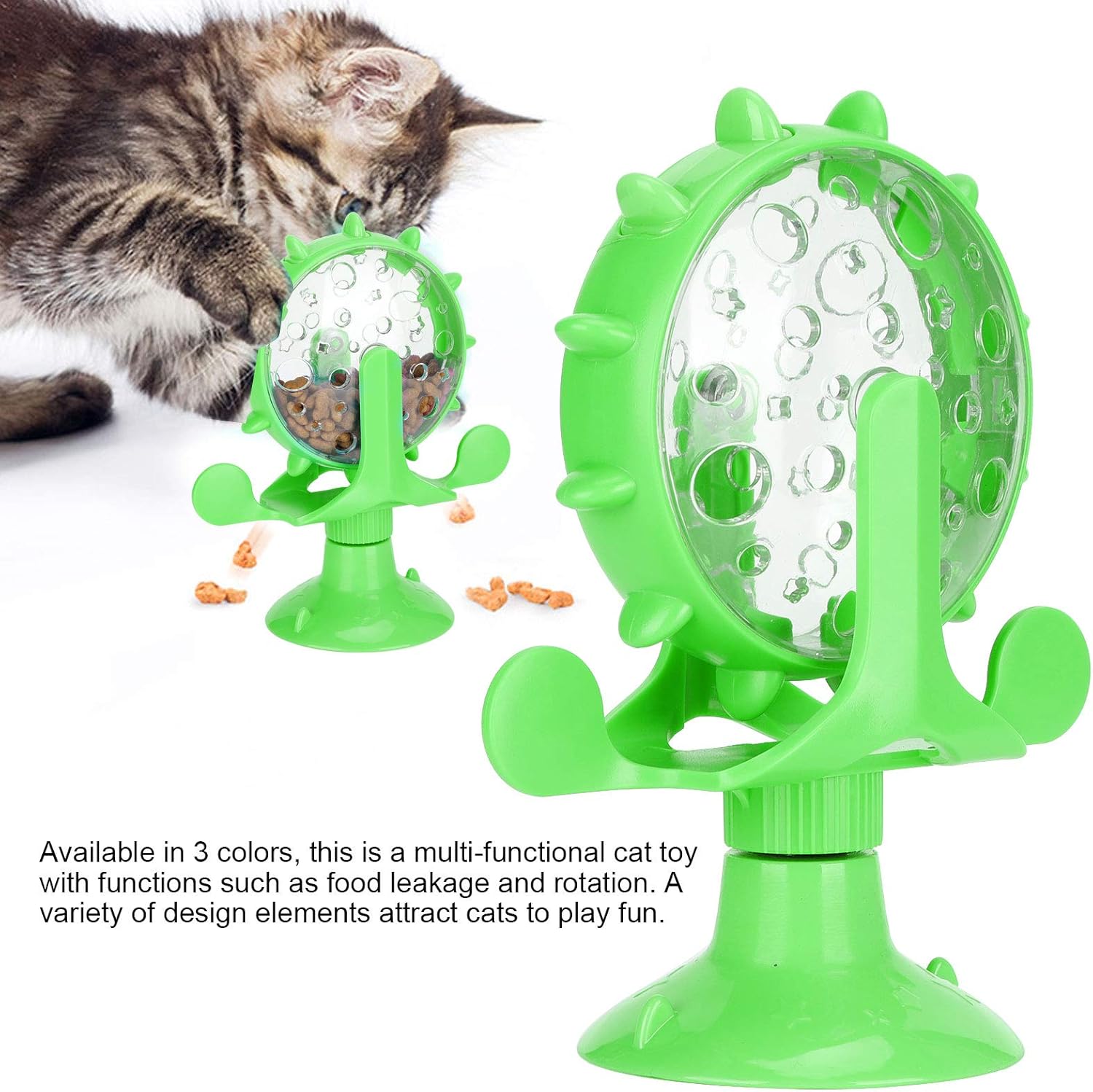 Jucarie hranitoare pentru caini si pisici, Zola®, model moara de vant, din plastic, cu ventuza, 16.5x14x7.5 cm, turcoaz Jucarie hranitoare pentru caini si pisici, Zola®, model moara de vant, din plastic, cu ventuza, 16.5x14x7.5 cm, turcoaz